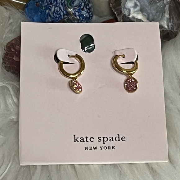 kate spade Pink Gold Hoop Earrings - Picture 1 of 6